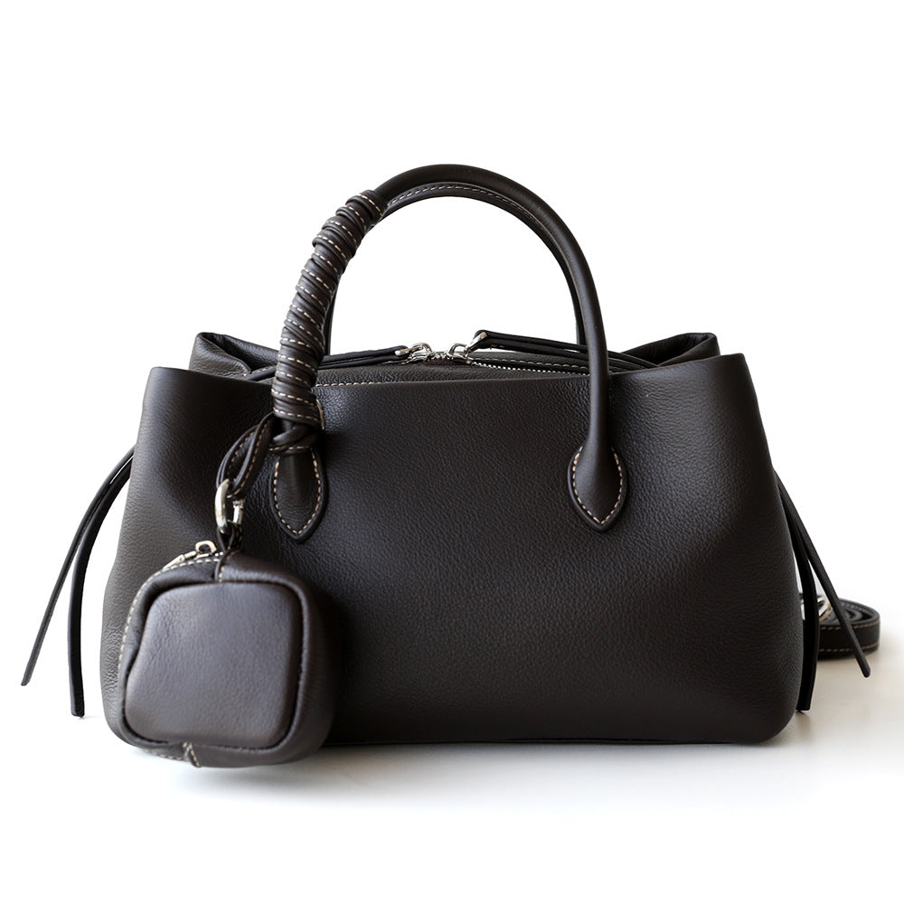 Luxury Cowhide Leather Tote Bag for Women — Handcrafted Large Shoulder Work Satchel with Laptop Compartment | Office, Travel & Everyday Carry