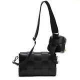 Luxury Handmade Lambskin Woven Crossbody Bag, Soft Leather Shoulder Purse