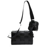 Luxury Handmade Lambskin Woven Crossbody Bag, Soft Leather Shoulder Purse