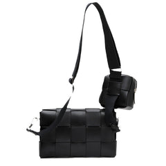 Luxury Handmade Lambskin Woven Crossbody Bag, Soft Leather Shoulder Purse