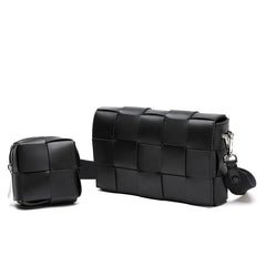Luxury Handmade Lambskin Woven Crossbody Bag, Soft Leather Shoulder Purse
