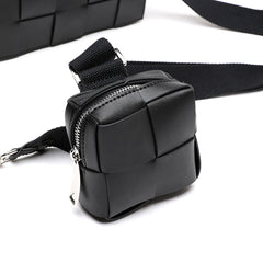 Luxury Handmade Lambskin Woven Crossbody Bag, Soft Leather Shoulder Purse