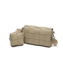 Luxury Handmade Lambskin Woven Crossbody Bag, Soft Leather Shoulder Purse