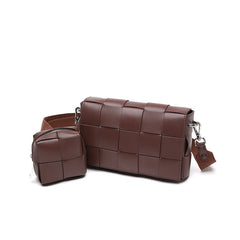 Luxury Handmade Lambskin Woven Crossbody Bag, Soft Leather Shoulder Purse
