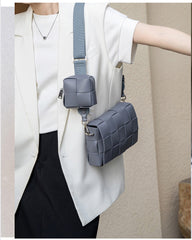 Luxury Handmade Lambskin Woven Crossbody Bag, Soft Leather Shoulder Purse