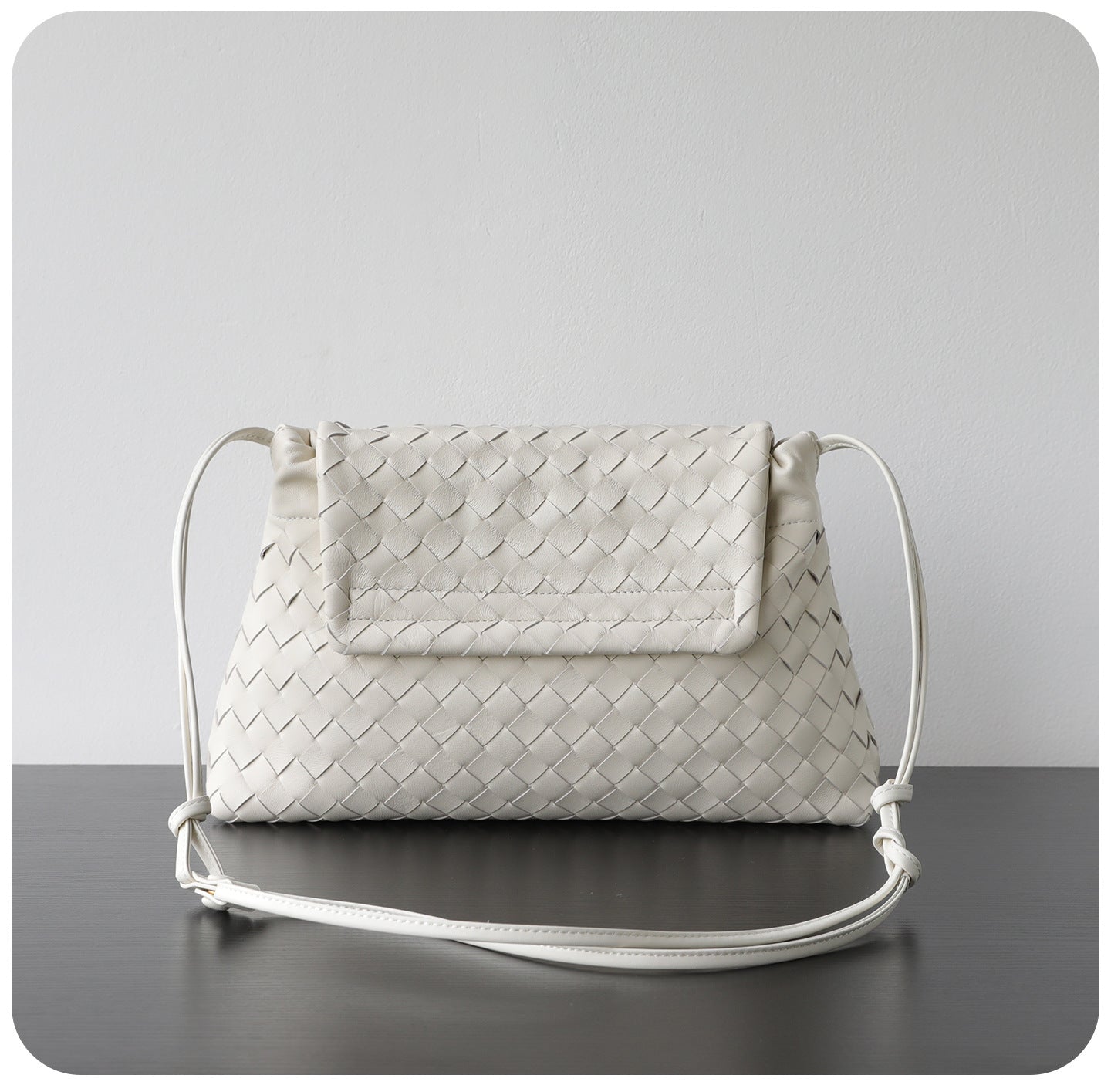 Luxury Handwoven Lambskin Crossbody Bag, Soft Leather Hobo Bag, Designer Craftsmanship Woven Flap Tote for Women