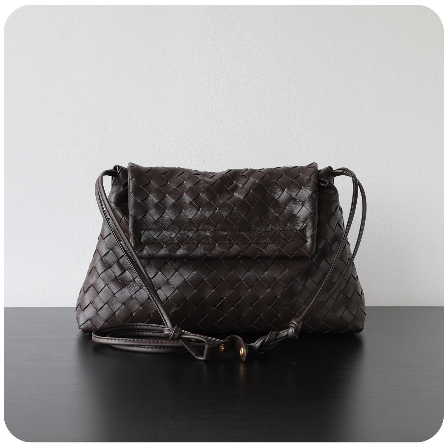 Luxury Handwoven Lambskin Crossbody Bag, Soft Leather Hobo Bag, Designer Craftsmanship Woven Flap Tote for Women