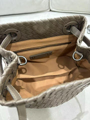 Luxury Handwoven Lambskin Leather Shoulder Bag, Soft Leather Versatile Top Handle & Underarm Design for Women