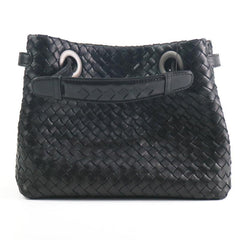 Luxury Handwoven Lambskin Leather Shoulder Bag, Soft Leather Versatile Top Handle & Underarm Design for Women