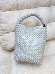 Luxury Handwoven Lambskin Leather Shoulder Bucket Bag | Double-Knotted Handcrafted Crossbody Bag