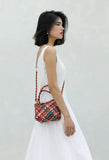 Luxury Handwoven Lambskin Leather Shoulder Bucket Bag with Sculptural Gold Sphere Closure and Double Handle Design – Spacious & Versatile Carryall
