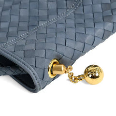 Luxury Lambskin Woven Leather Hobo Bag | Handcrafted Lightweight Soft Braided Shoulder Purse with Gold Hardware