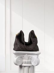 Luxury Lambskin Woven Leather Hobo Bag | Handcrafted Lightweight Soft Braided Shoulder Purse with Gold Hardware