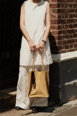 Luxury Leather Tote Bag, Lightweight Minimalist Shopper Bag for Women | Premium Lambskin, Cowhide & Suede Bag | Designer-Inspired Shoulder Bag