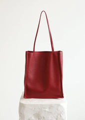 Luxury Leather Tote Bag, Lightweight Minimalist Shopper Bag for Women | Premium Lambskin, Cowhide & Suede Bag | Designer-Inspired Shoulder Bag