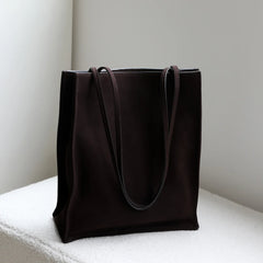 Luxury Leather Tote Bag, Lightweight Minimalist Shopper Bag for Women | Premium Lambskin, Cowhide & Suede Bag | Designer-Inspired Shoulder Bag