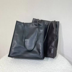 Luxury Leather Tote Bag, Lightweight Minimalist Shopper Bag for Women | Premium Lambskin, Cowhide & Suede Bag | Designer-Inspired Shoulder Bag