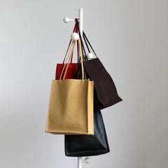 Luxury Leather Tote Bag, Lightweight Minimalist Shopper Bag for Women | Premium Lambskin, Cowhide & Suede Bag | Designer-Inspired Shoulder Bag