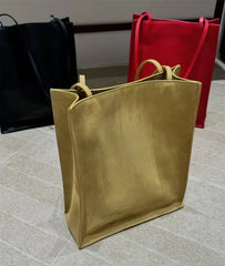 Luxury Leather Tote Bag, Lightweight Minimalist Shopper Bag for Women | Premium Lambskin, Cowhide & Suede Bag | Designer-Inspired Shoulder Bag