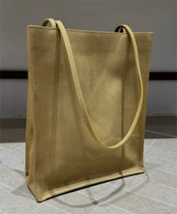 Luxury Leather Tote Bag, Lightweight Minimalist Shopper Bag for Women | Premium Lambskin, Cowhide & Suede Bag | Designer-Inspired Shoulder Bag