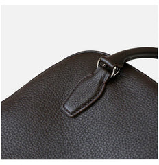 Luxury Pebbled Cowhide Leather Bowling Bag with Lock | Women’s Commuter Tote, Shoulder & Crossbody Handbag
