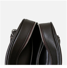 Luxury Pebbled Cowhide Leather Bowling Bag with Lock | Women’s Commuter Tote, Shoulder & Crossbody Handbag