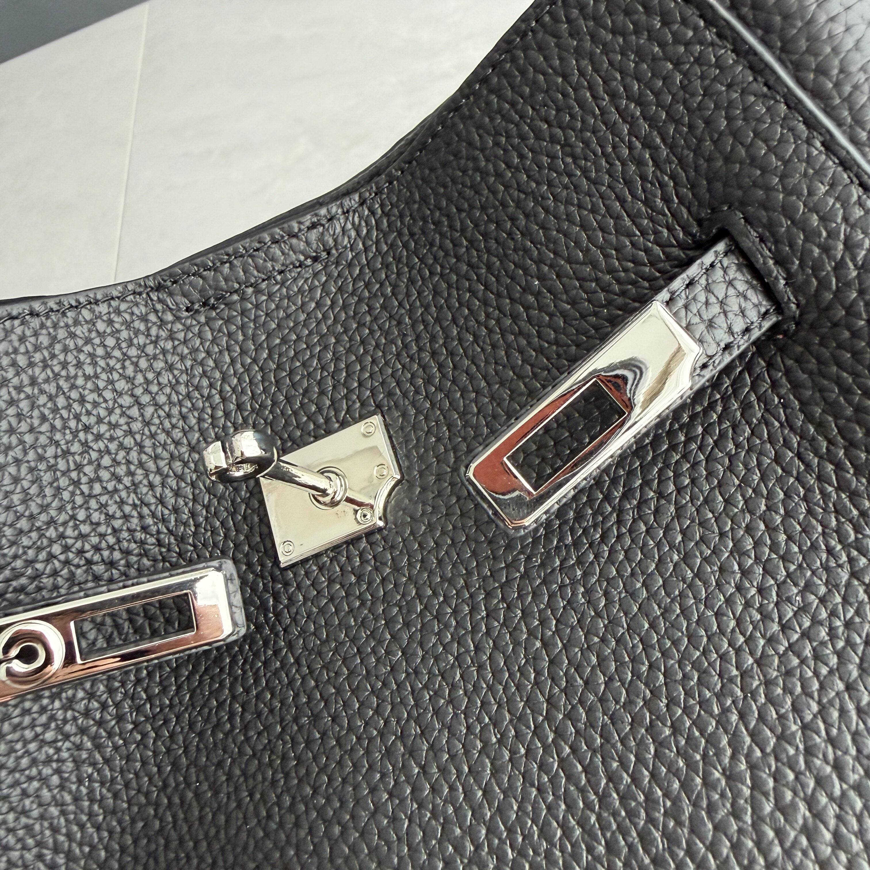 Luxury Pebbled Cowhide Leather Bucket Bag, Designer Crossbody with Twist Lock