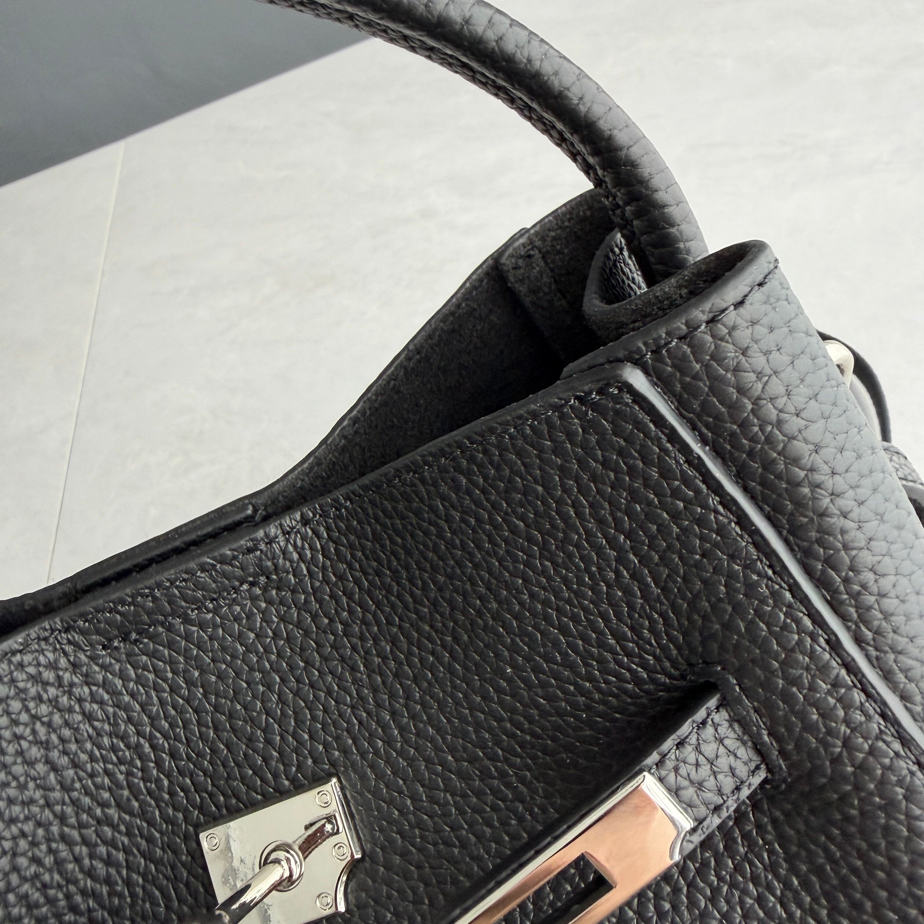 Luxury Pebbled Cowhide Leather Bucket Bag, Designer Crossbody with Twist Lock