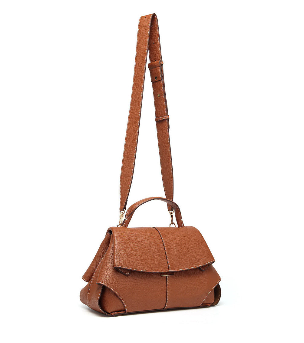 Luxury High Quality Pebbled Cowhide Leather Crossbody Bag, Minimalist Crossbody for Women, Lightweight Shoulder Satchel