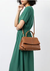 Luxury Pebbled Cowhide Leather Crossbody Bag, Minimalist Crossbody for Women, Lightweight Shoulder Satchel