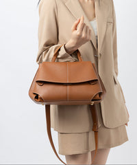 Luxury Pebbled Cowhide Leather Crossbody Bag, Minimalist Crossbody for Women, Lightweight Shoulder Satchel