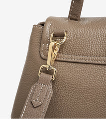 Luxury Pebbled Cowhide Leather Crossbody Bag, Minimalist Crossbody for Women, Lightweight Shoulder Satchel