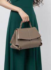 Luxury Pebbled Cowhide Leather Crossbody Bag, Minimalist Crossbody for Women, Lightweight Shoulder Satchel