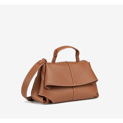 Luxury Pebbled Cowhide Leather Crossbody Bag, Minimalist Crossbody for Women, Lightweight Shoulder Satchel