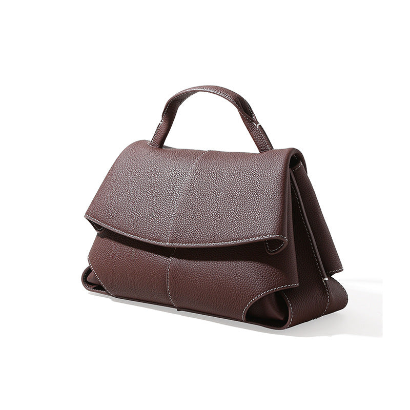 Luxury High Quality Pebbled Cowhide Leather Crossbody Bag, Minimalist Crossbody for Women, Lightweight Shoulder Satchel