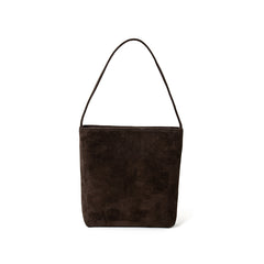 Luxury Suede Leather Shoulder Bucket Bag | Soft Sheepskin Suede Crossbody Purse
