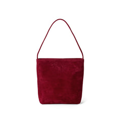 Luxury Suede Leather Shoulder Bucket Bag | Soft Sheepskin Suede Crossbody Purse