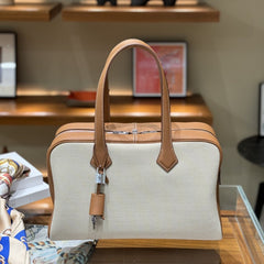 Luxury Taurillon Clemence Boston Commuter Tote Bag, Large Calf Leather Leather Handbag & Shoulder Bag for Women