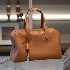 Luxury Taurillon Clemence Boston Commuter Tote Bag, Large Calf Leather Leather Handbag & Shoulder Bag for Women