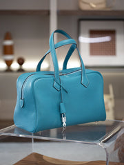 Luxury Taurillon Clemence Boston Commuter Tote Bag, Large Calf Leather Leather Handbag & Shoulder Bag for Women