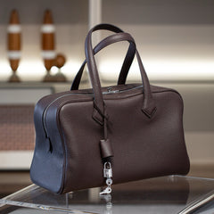 Luxury Taurillon Clemence Boston Commuter Tote Bag, Large Calf Leather Leather Handbag & Shoulder Bag for Women
