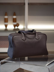 Luxury Taurillon Clemence Boston Commuter Tote Bag, Large Calf Leather Leather Handbag & Shoulder Bag for Women