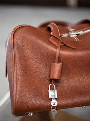 Luxury Taurillon Clemence Boston Commuter Tote Bag, Large Calf Leather Leather Handbag & Shoulder Bag for Women