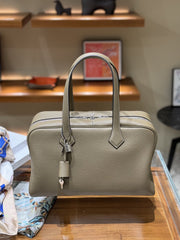 Luxury Taurillon Clemence Boston Commuter Tote Bag, Large Calf Leather Leather Handbag & Shoulder Bag for Women