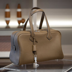 Luxury Taurillon Clemence Boston Commuter Tote Bag, Large Calf Leather Leather Handbag & Shoulder Bag for Women