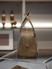 Luxury Taurillon Clemence Boston Commuter Tote Bag, Large Calf Leather Leather Handbag & Shoulder Bag for Women