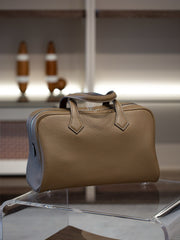 Luxury Taurillon Clemence Boston Commuter Tote Bag, Large Calf Leather Leather Handbag & Shoulder Bag for Women