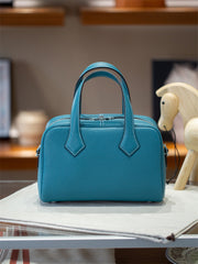 Luxury Taurillon Clemence Leather Boston Shoulder Bag, Calf Leather Leather Handbag & Shoulder Bag for Women