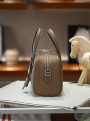 Luxury Taurillon Clemence Leather Boston Shoulder Bag, Calf Leather Leather Handbag & Shoulder Bag for Women