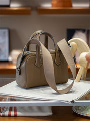 Luxury Taurillon Clemence Leather Boston Shoulder Bag, Calf Leather Leather Handbag & Shoulder Bag for Women